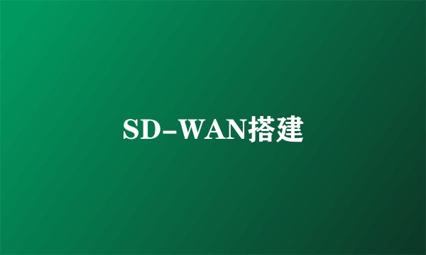 SD-WAN搭建