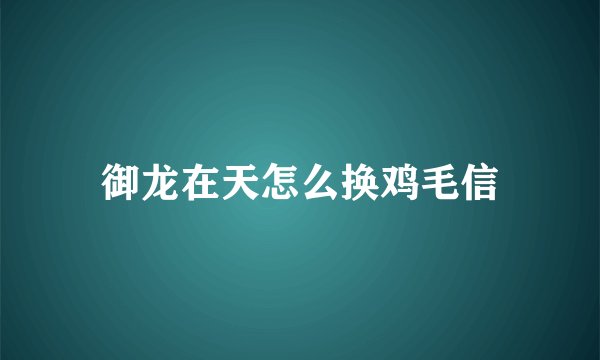 御龙在天怎么换鸡毛信