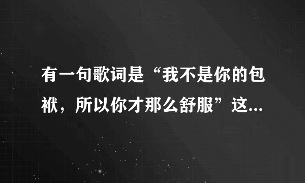 有一句歌词是“我不是你的包袱，所以你才那么舒服”这是一首什么歌？