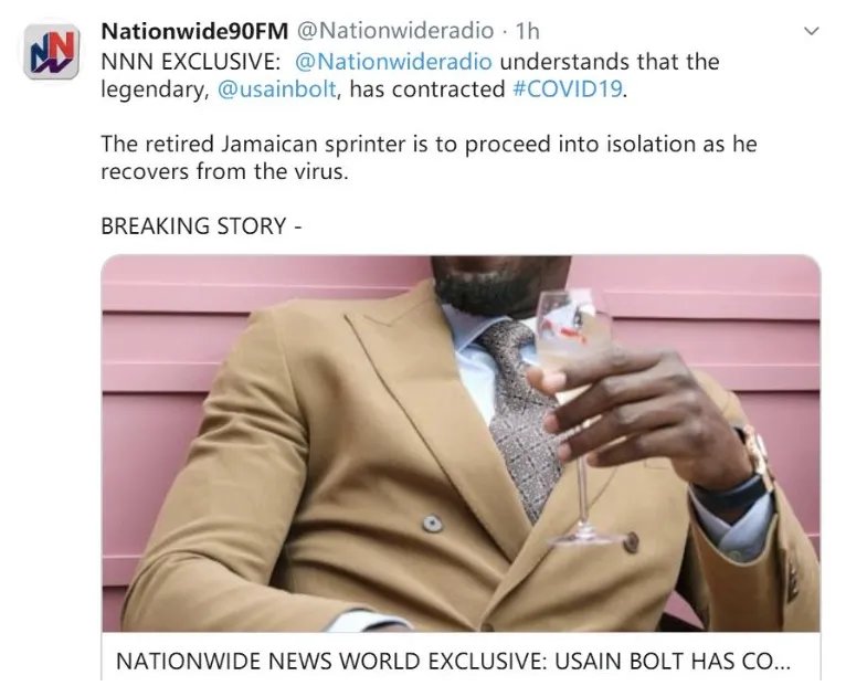 飞人博尔特回应新冠阳性报道，飞人博尔特都说了什么？