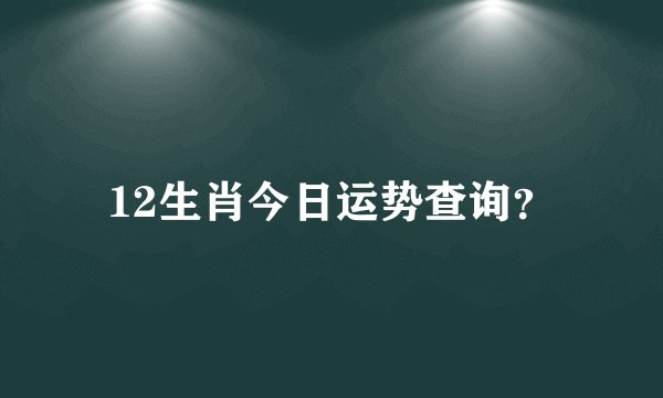 12生肖今日运势查询？