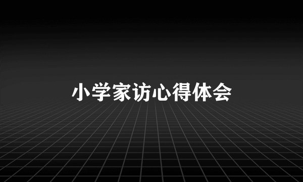 小学家访心得体会