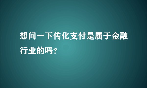 想问一下传化支付是属于金融行业的吗？