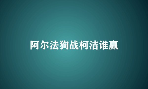 阿尔法狗战柯洁谁赢