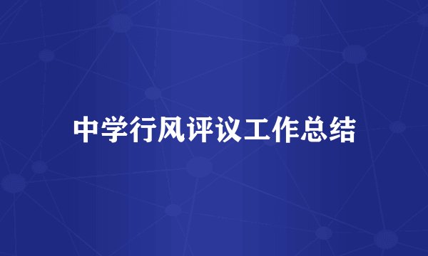 中学行风评议工作总结