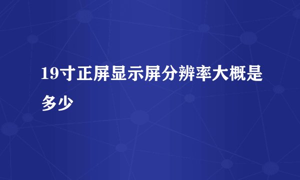 19寸正屏显示屏分辨率大概是多少