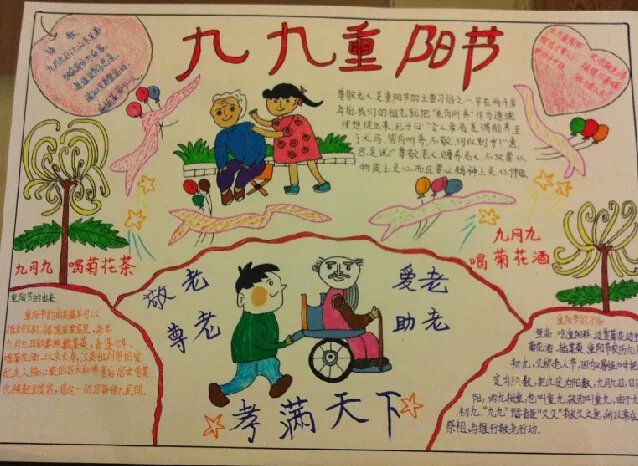重阳节简单又漂亮的手抄报设计图片