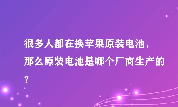 很多人都在换苹果原装电池，那么原装电池是哪个厂商生产的？
