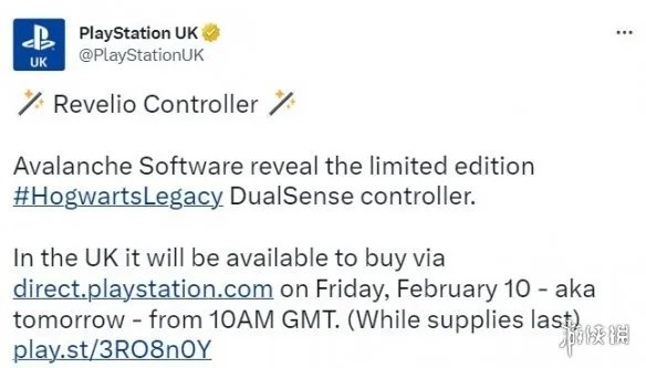 黑金配色超酷！《霍格沃茨之遗》PS5限定手柄今日发售