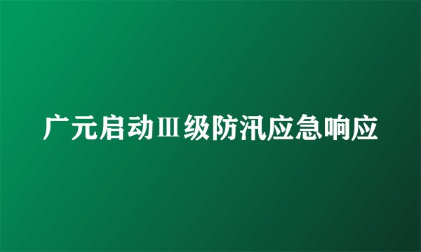 广元启动Ⅲ级防汛应急响应