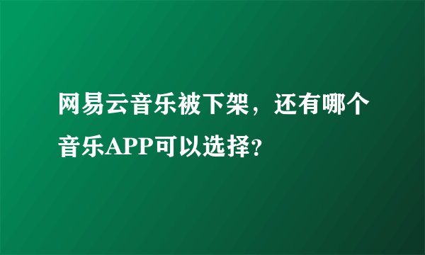 网易云音乐被下架，还有哪个音乐APP可以选择？