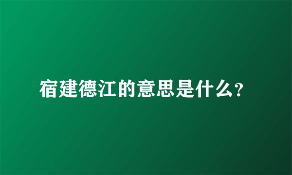 宿建德江的意思是什么？