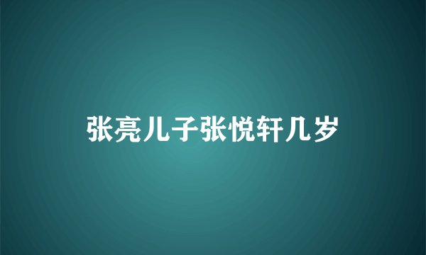 张亮儿子张悦轩几岁