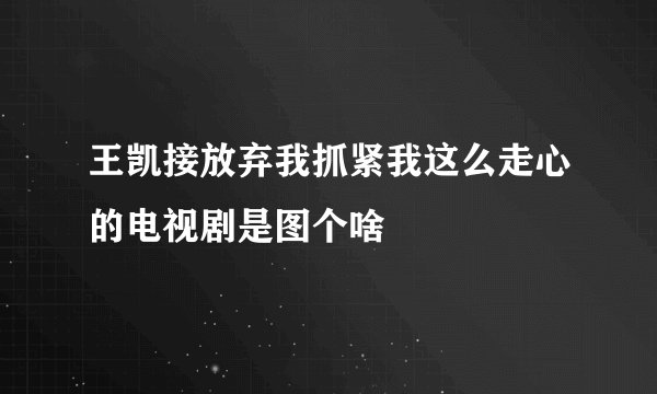 王凯接放弃我抓紧我这么走心的电视剧是图个啥