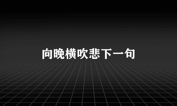 向晚横吹悲下一句
