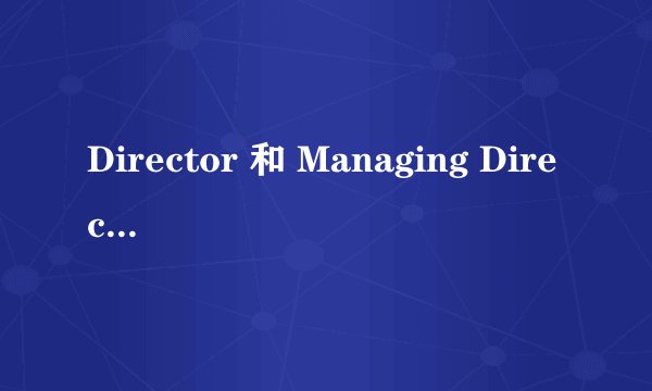 Director 和 Managing Director 的区别