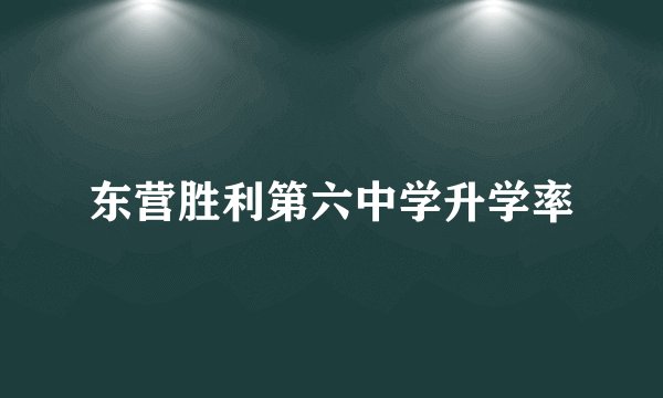 东营胜利第六中学升学率
