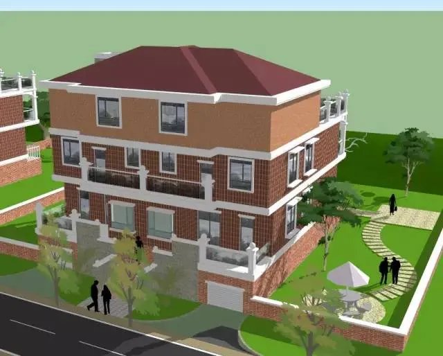 各种风格的石材别墅效果图