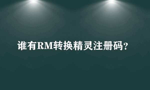 谁有RM转换精灵注册码？