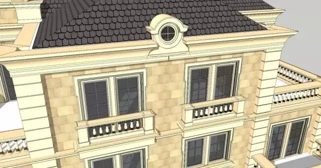 各种风格的石材别墅效果图