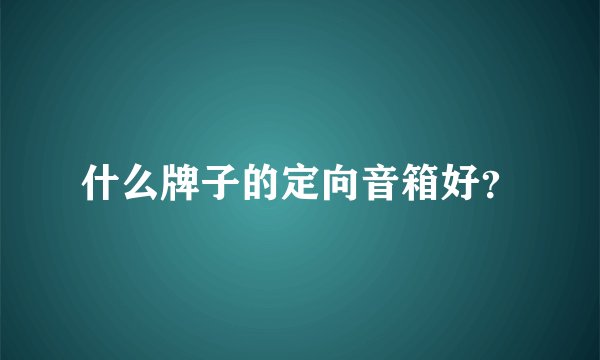 什么牌子的定向音箱好？