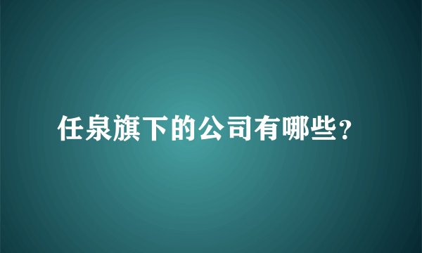 任泉旗下的公司有哪些？