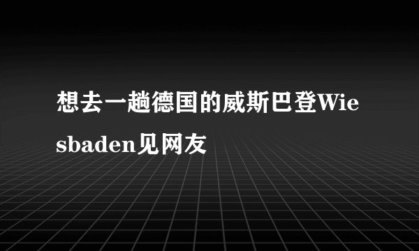 想去一趟德国的威斯巴登Wiesbaden见网友