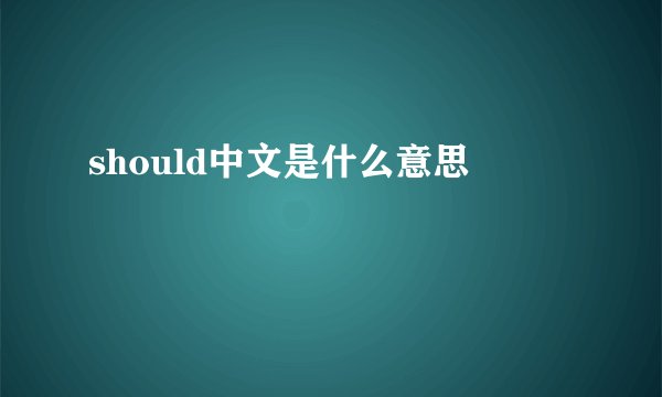 should中文是什么意思