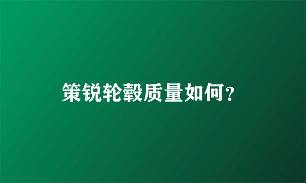 策锐轮毂质量如何？