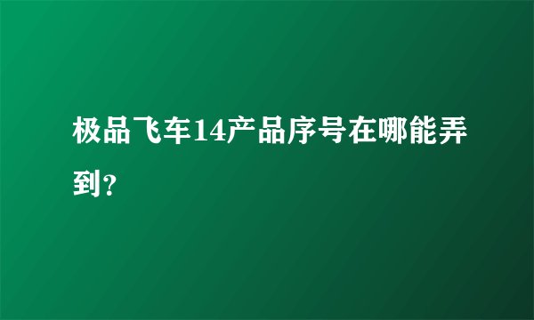 极品飞车14产品序号在哪能弄到？