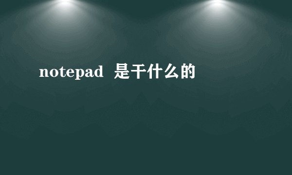notepad  是干什么的