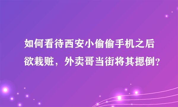如何看待西安小偷偷手机之后欲栽赃，外卖哥当街将其摁倒？