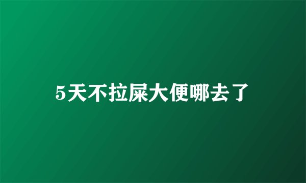5天不拉屎大便哪去了