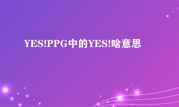 YES!PPG中的YES!啥意思