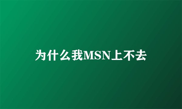 为什么我MSN上不去