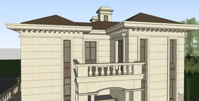 各种风格的石材别墅效果图