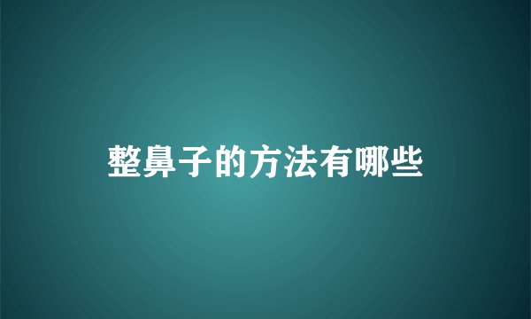整鼻子的方法有哪些