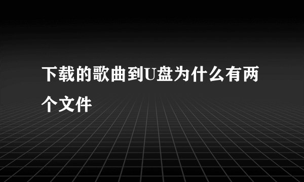 下载的歌曲到U盘为什么有两个文件