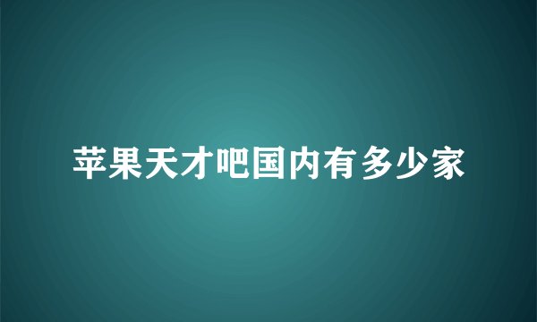 苹果天才吧国内有多少家