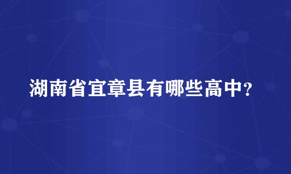 湖南省宜章县有哪些高中？