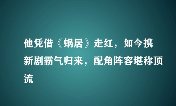 他凭借《蜗居》走红，如今携新剧霸气归来，配角阵容堪称顶流