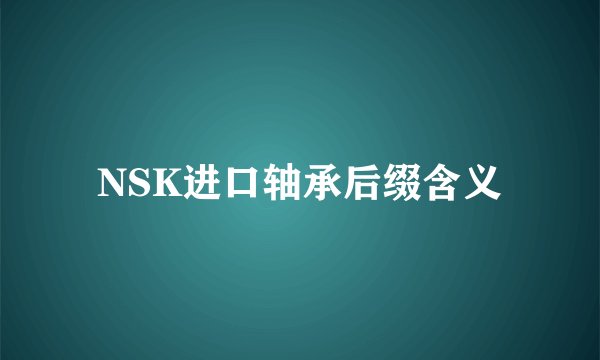 NSK进口轴承后缀含义