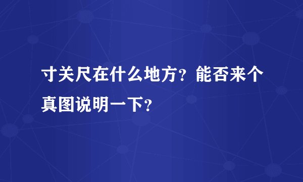 寸关尺在什么地方？能否来个真图说明一下？