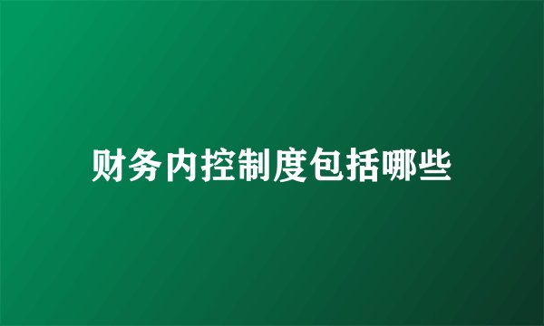 财务内控制度包括哪些