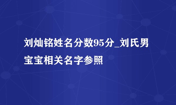 刘灿铭姓名分数95分_刘氏男宝宝相关名字参照