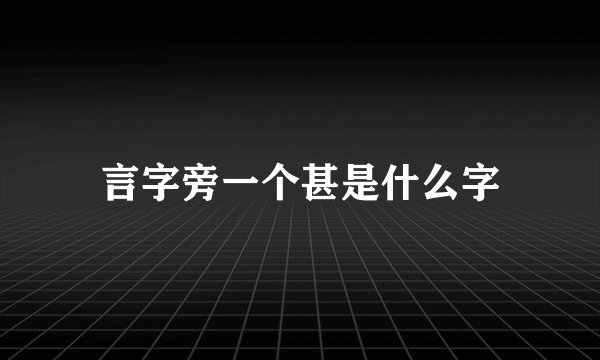 言字旁一个甚是什么字