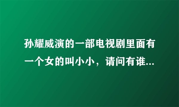 孙耀威演的一部电视剧里面有一个女的叫小小，请问有谁知道这个电视剧叫什么，是古装剧来的。