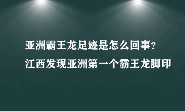 亚洲霸王龙足迹是怎么回事？江西发现亚洲第一个霸王龙脚印