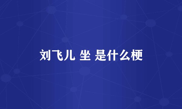 刘飞儿 坐 是什么梗