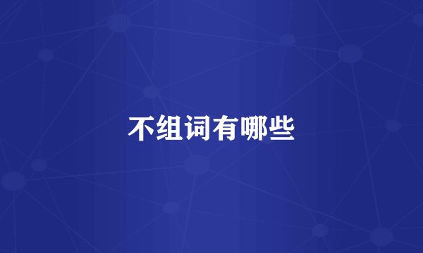 不组词有哪些